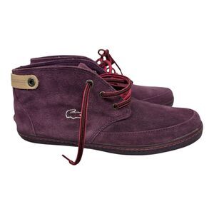 Lacoste Clavel W 5 Size 6 Ankle Boots Burgundy Suede Sneakers